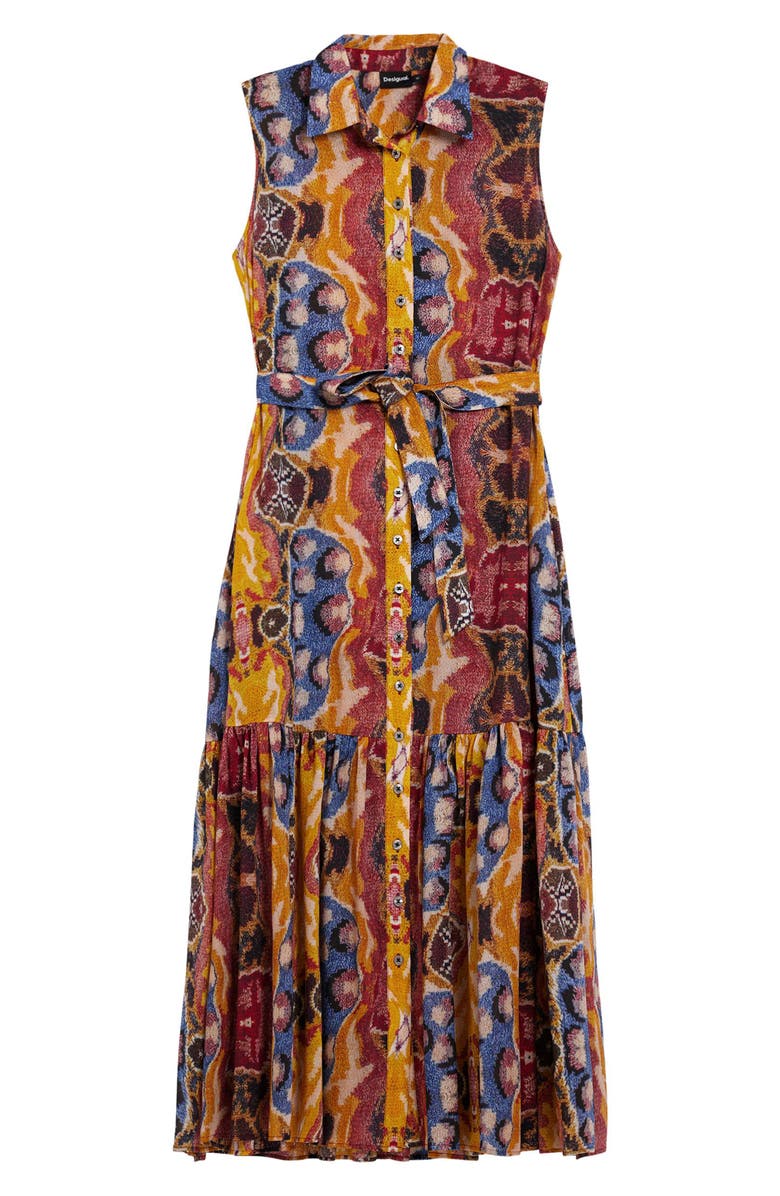 Desigual Abstract Print Sleeveless Dress, Alternate, color, Burgundy Multi