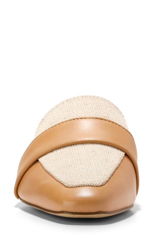Cole Haan Pasha Mule In Biscuit Leather/ivory Canvas