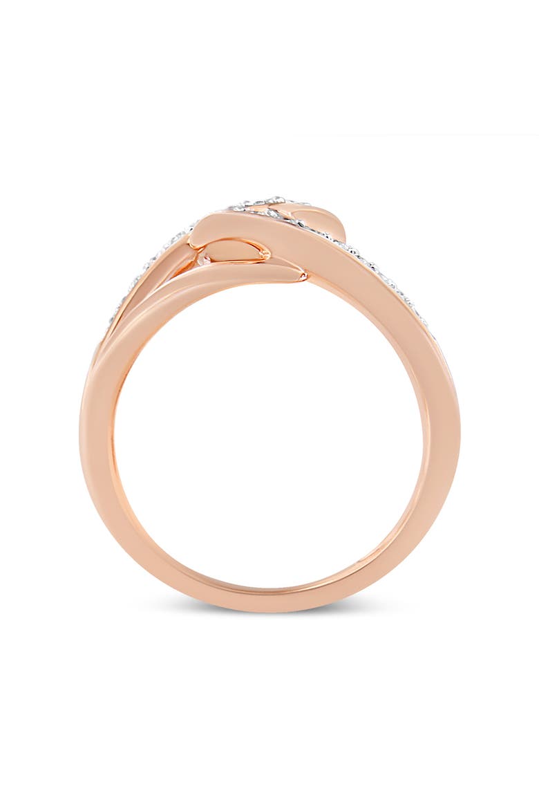 10K Gold 1/2 Ctw Diamond Intertwined Multi-Loop Cocktail Ring, Alternate, color, Rose Gold