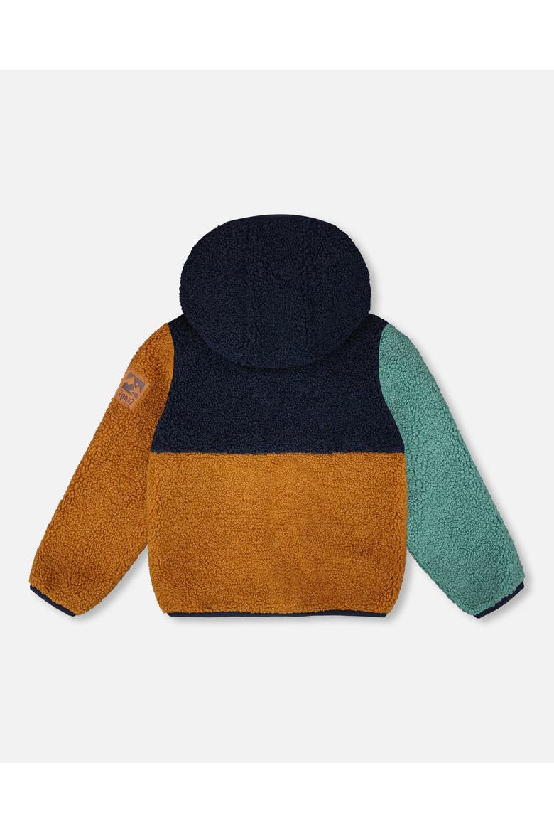 Boy Long Sleeve Fleece Jacket, Alternate, color, Navy Colorblock