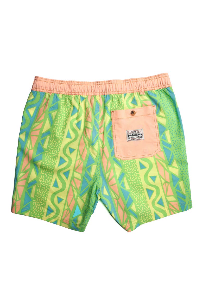 Maui Wowie Printed Swim Trunks, Alternate, color, LIME