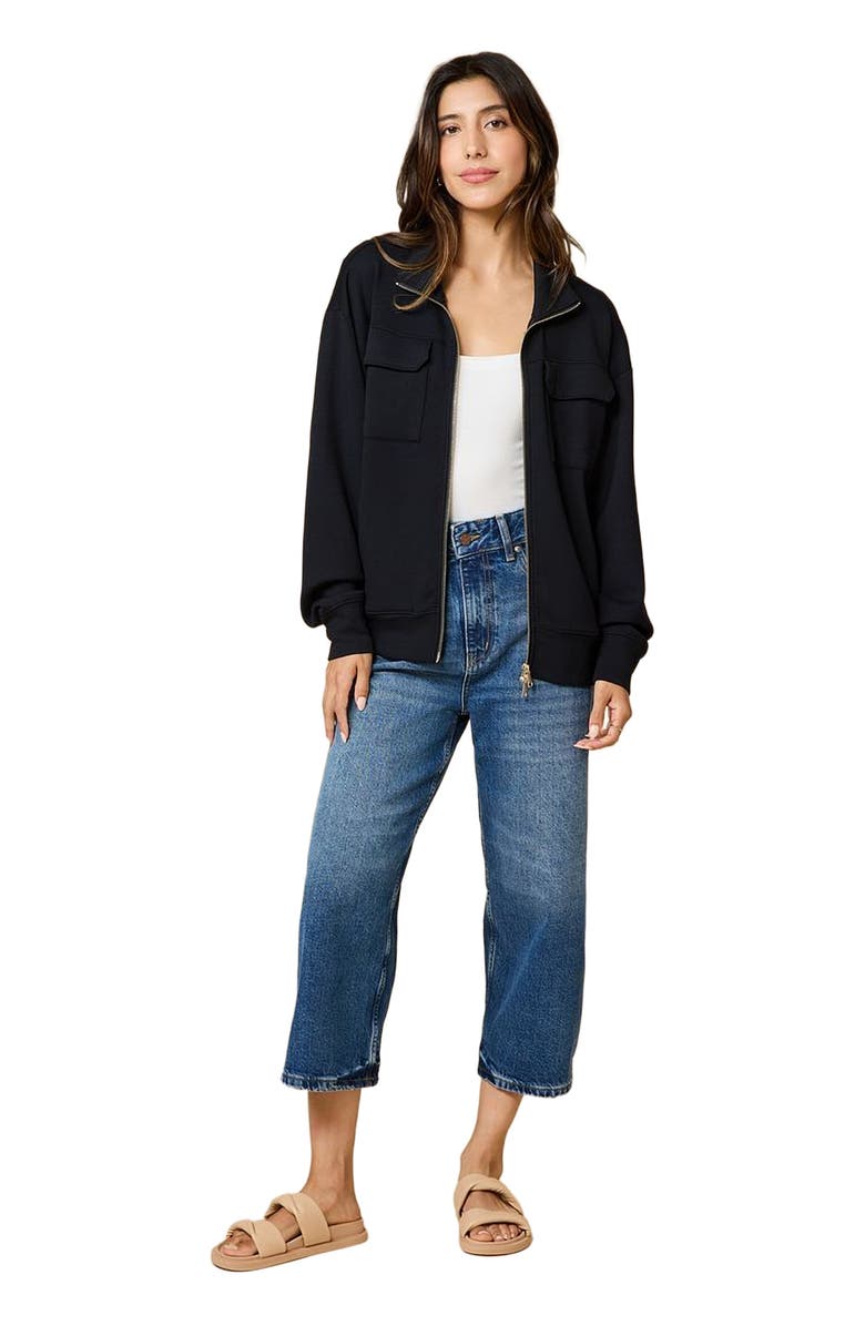 Softies DreamTech Double Zip Bomber Jacket, Main, color, Black