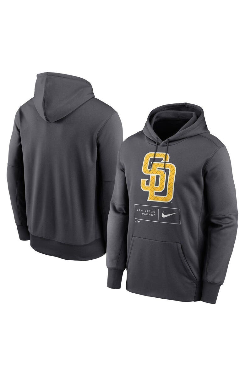 Nike Men's Nike Anthracite San Diego Padres Season Pattern Pullover Hoodie, Main, color, 