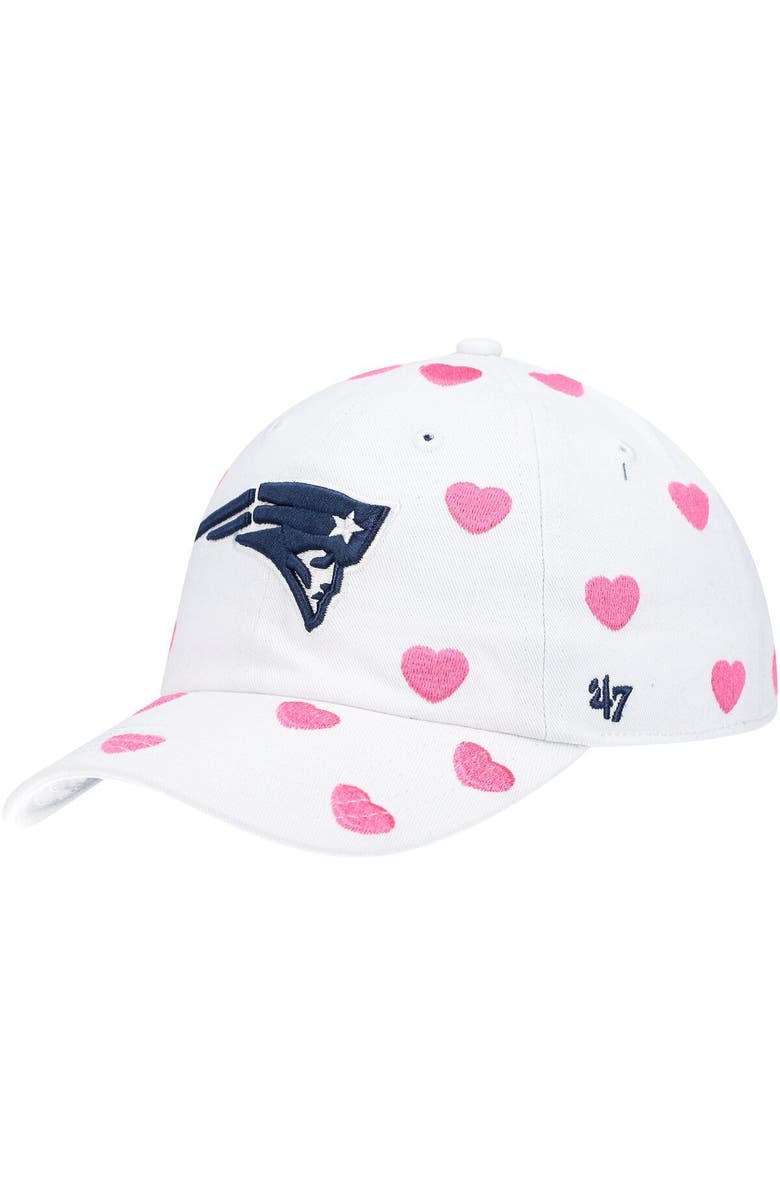 '47 Toddler Girls '47 White New England Patriots Surprise Clean Up Adjustable Hat, Main, color, White
