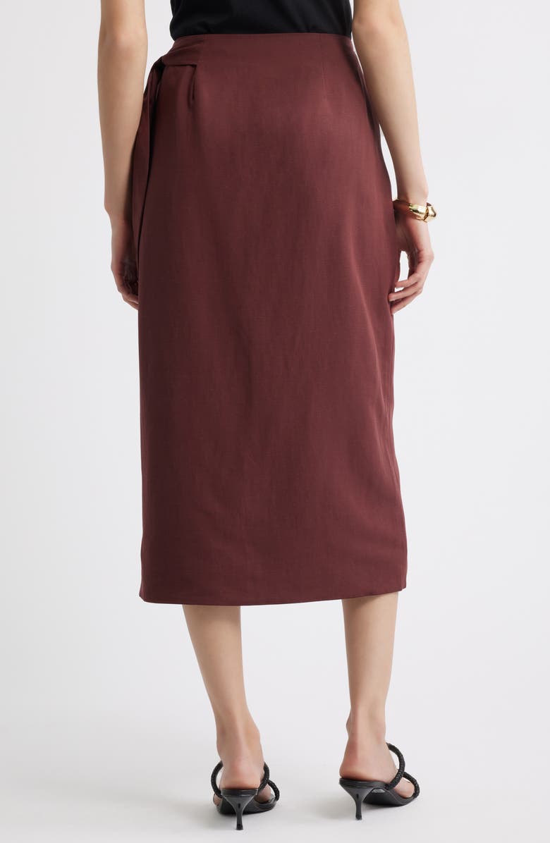 Nordstrom Midi Wrap Skirt, Alternate, color, Brown Raisin
