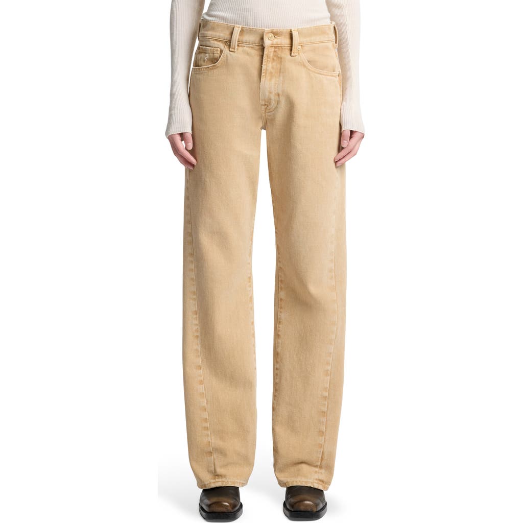 7 For All Mankind Tess Twisted Seam High Waist Straight Leg Jeans In Neutral