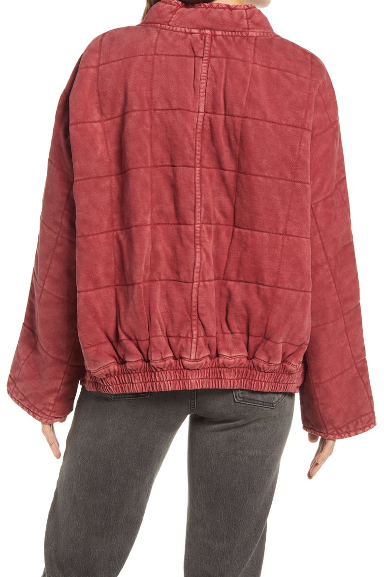 We the Free Dolman Sleeve Quilted Jacket, Alternate, color, CHERRY JUICE
