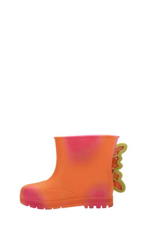 Mini Melissa Welly Wonderland Boot In Orange