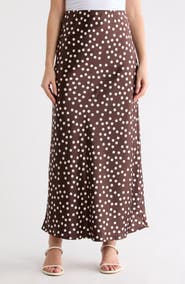Renee C Polka Dot Print Maxi Skirt