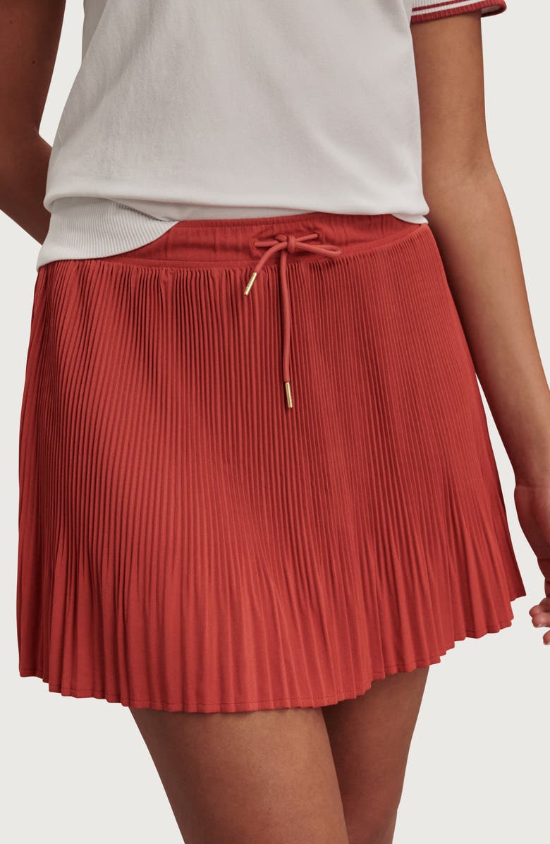 Varley Davina Pleated High Waist Skort, Alternate, color, Baked Apple