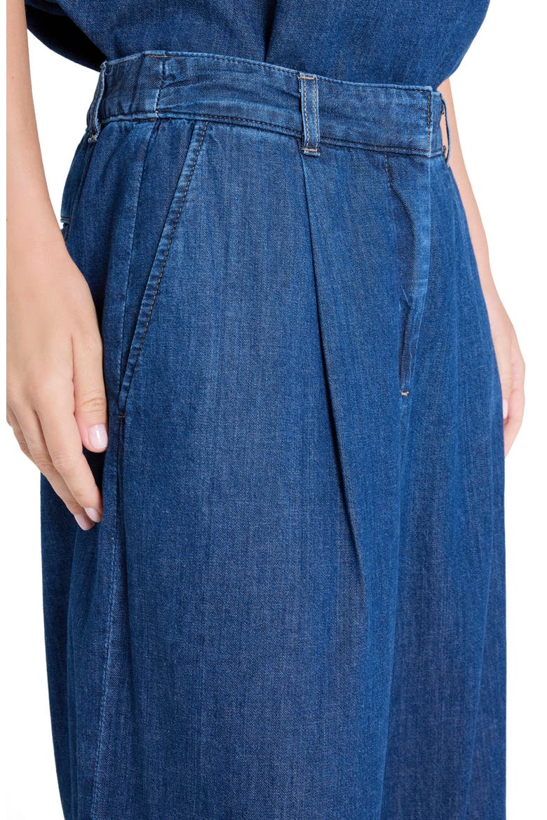 Hudson St Pleated Wide Leg Jeans, Alternate, color, DARK STONE