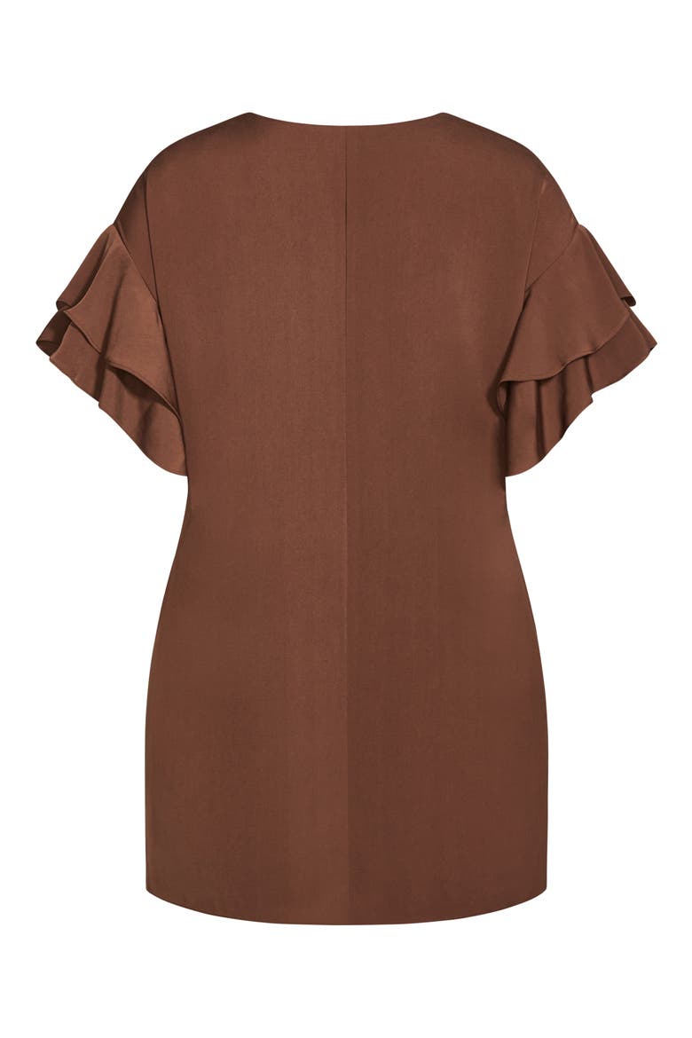 Double Frill A-Line Dress, Alternate, color, CLOVE