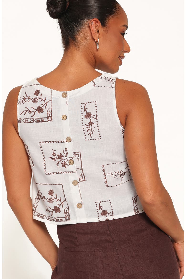 Leni Print Crop Sleeveless Top, Alternate, color, WHITE