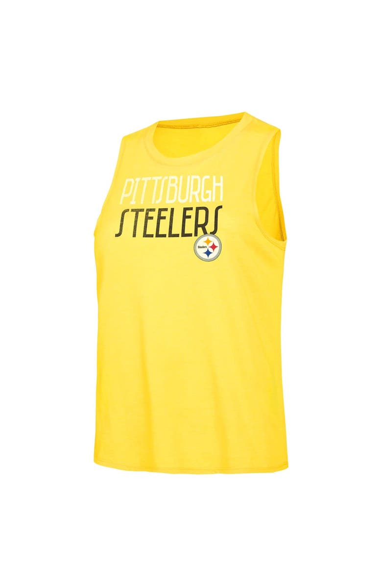 CONCEPTS SPORT Women's Concepts Sport Black/Gold Pittsburgh Steelers Muscle Tank Top & Pants Lounge Set, Alternate, color, 