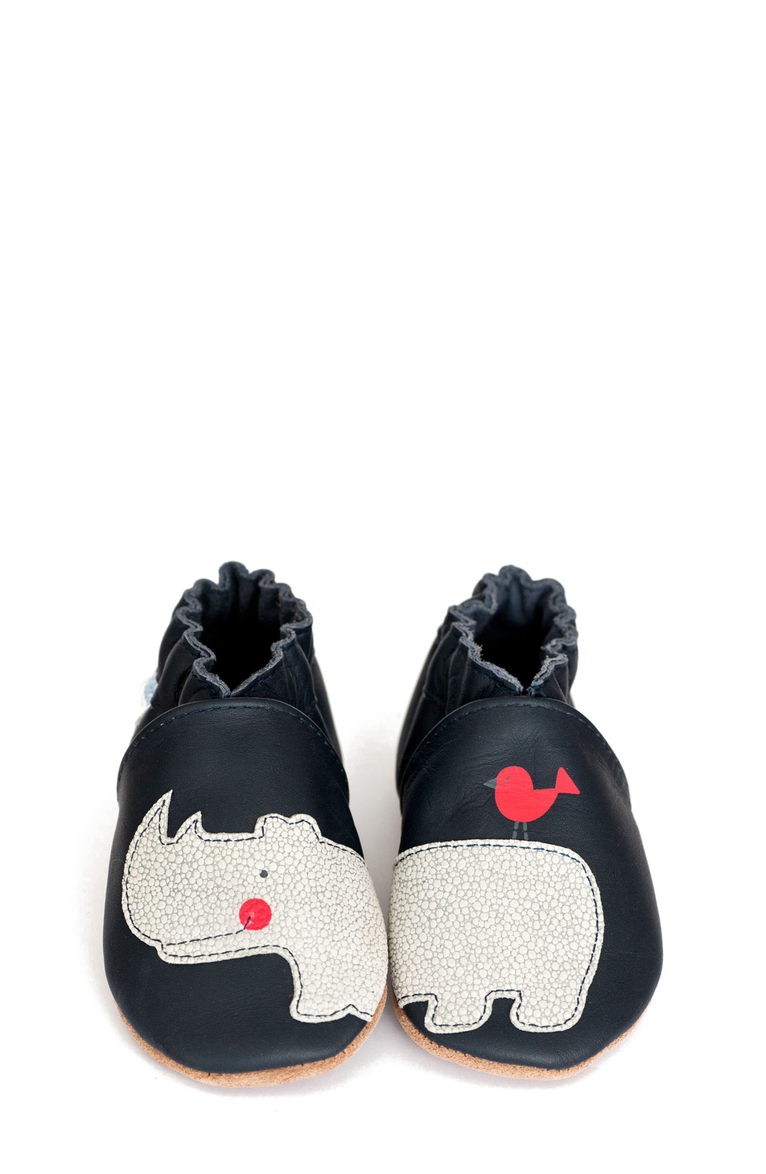 Robeez<sup
®</sup
 Kids
 Friends Crib Shoe, Main, color, Navy