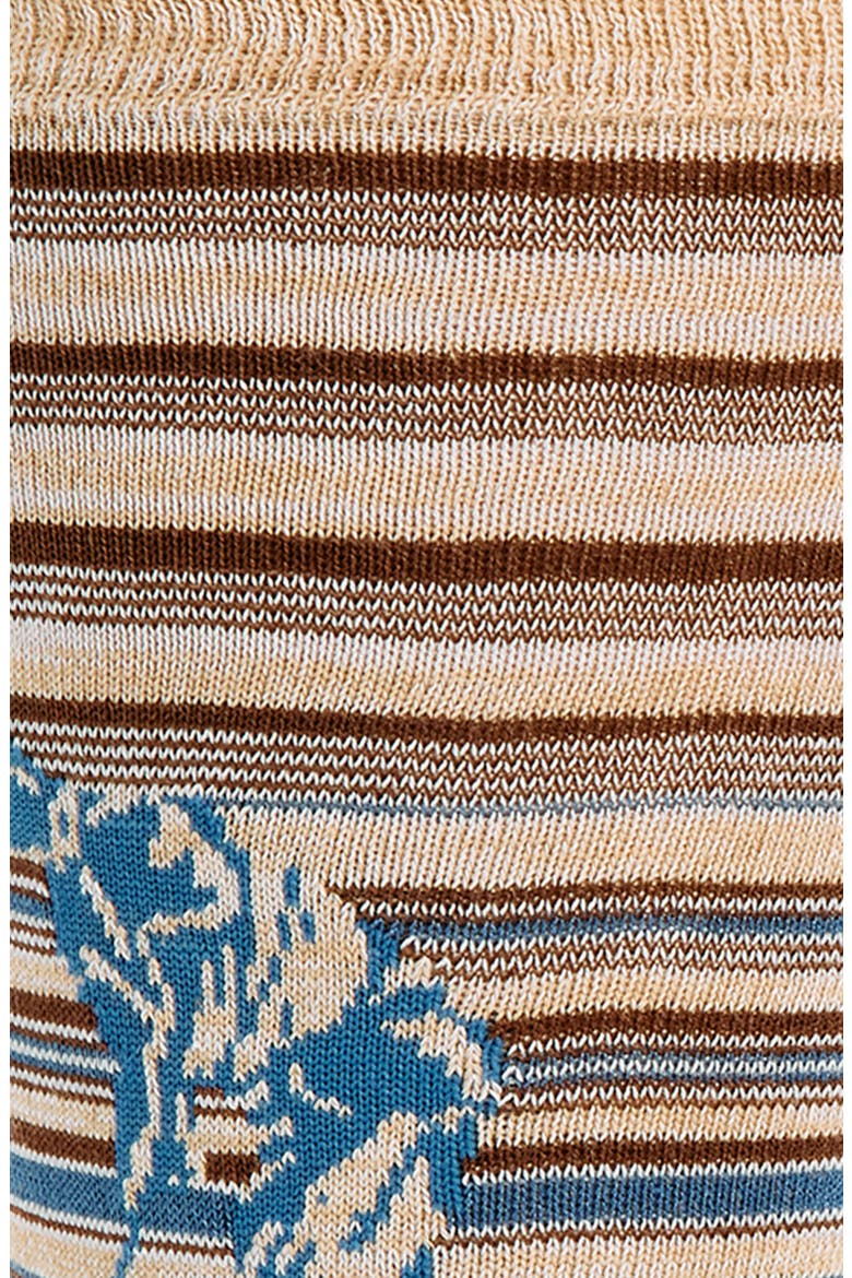 Stripe Golf Print Mercerized Cotton Blend Dress Socks, Alternate, color, CARAMEL