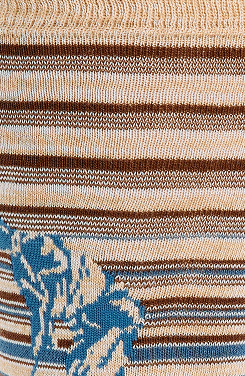 Bugatchi Stripe Golf Print Mercerized Cotton Blend Dress Socks, Alternate, color, Caramel