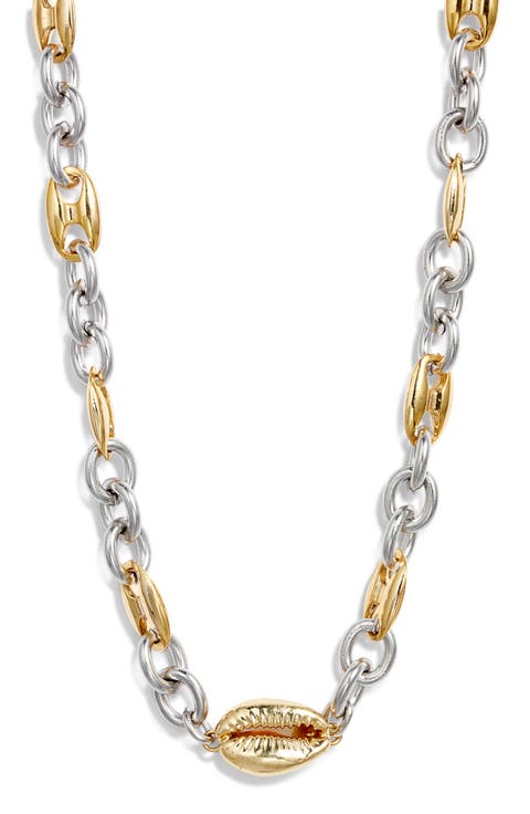 Duotone Cowry Choker Necklace