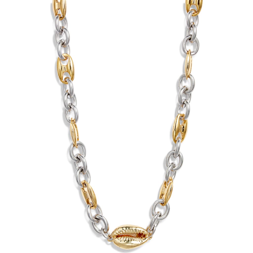 Vidakush Duotone Cowry Choker Necklace In Gold/silver