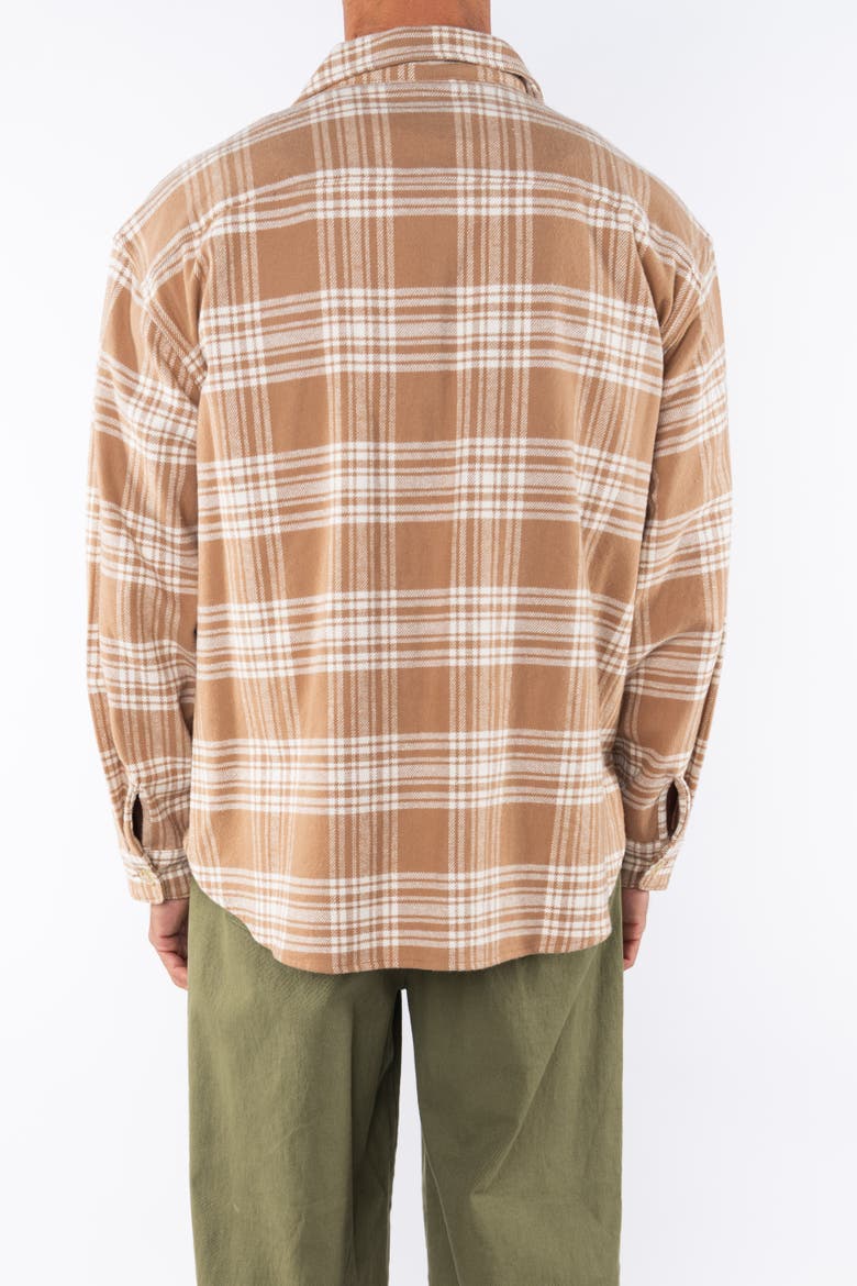 Gender Inclusive Bucky Split Hem Shirt Jacket, Alternate, color, white-beige-plaid