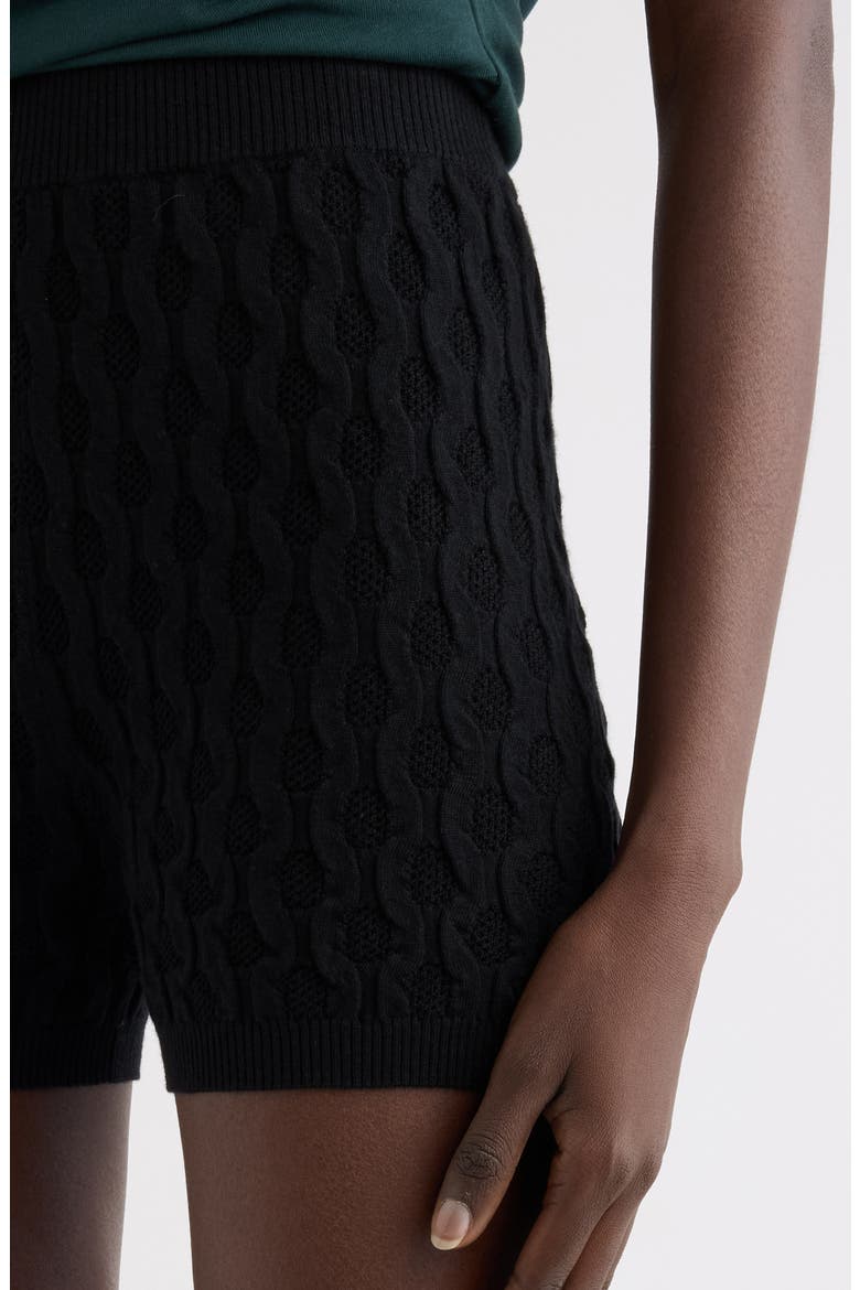 Target Merino Wool Pointelle Shorts, Alternate, color, BLACK