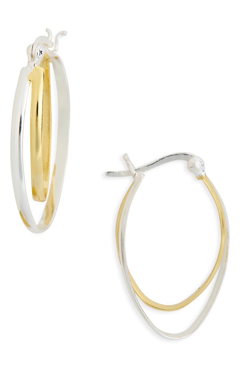 ARGENTO VIVO Two-Tone Layered Hoop Earrings, Main, color, Gold/ Silver