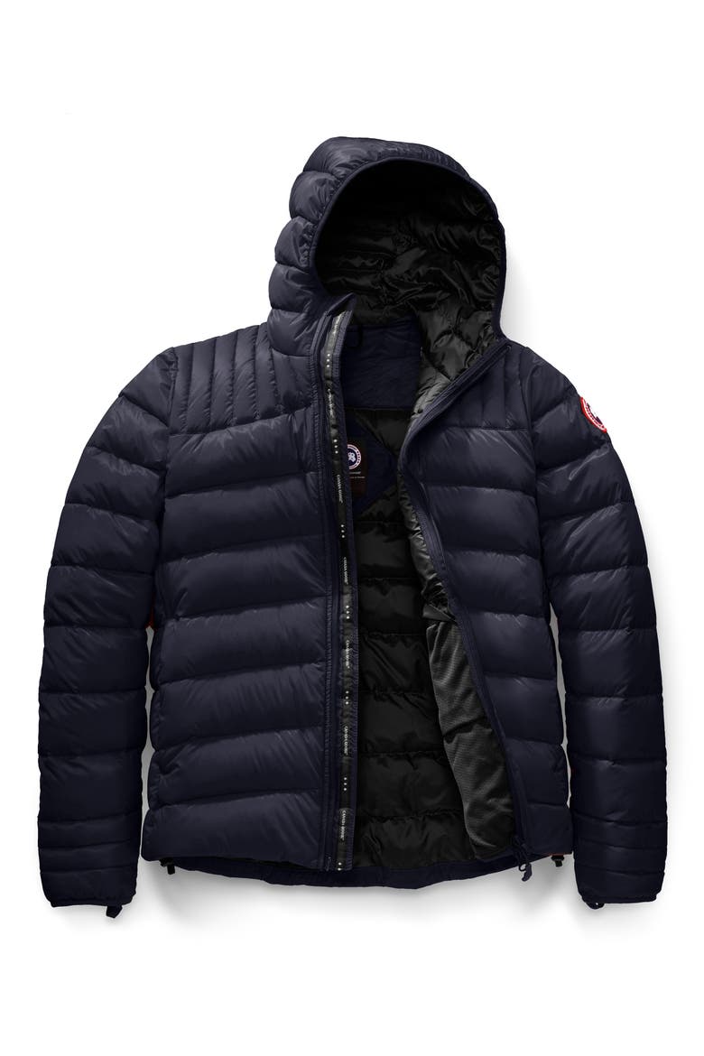 Brookvale Slim Fit Hooded Down Jacket, Alternate, color, ADMIRAL BLUE/ BLACK