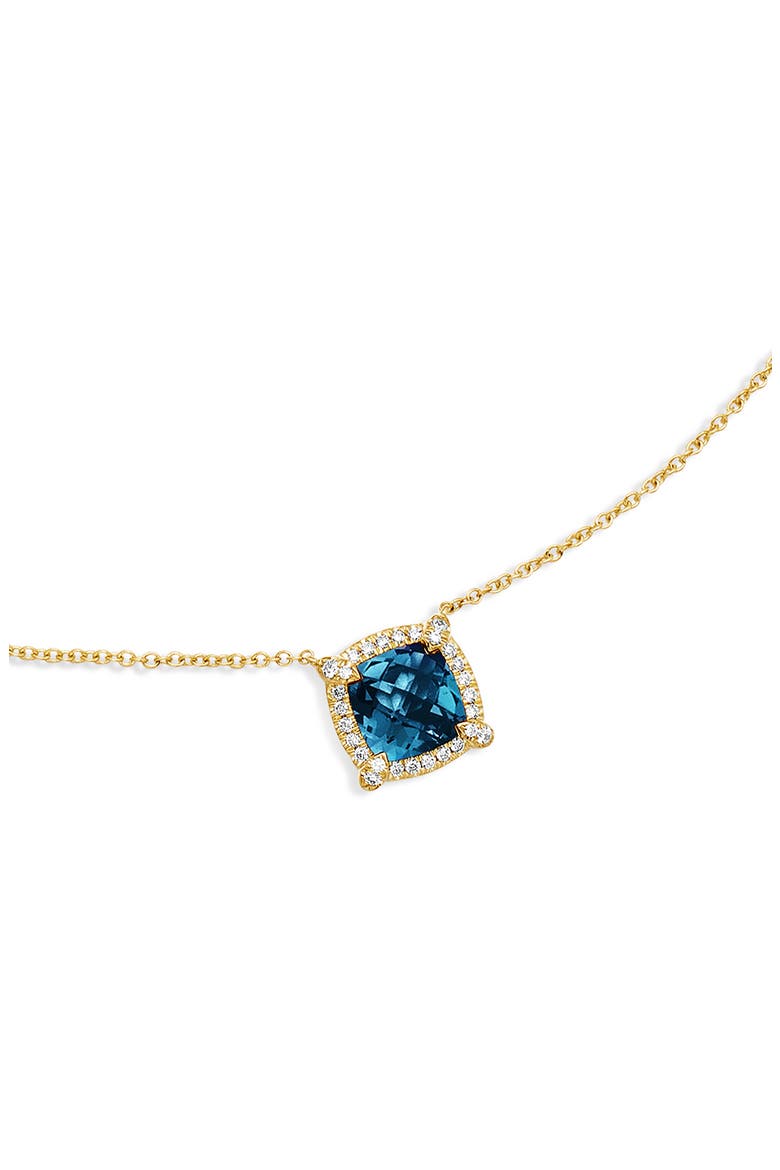 Petite Chatelaine® Pavé Bezel Pendant Necklace in 18k Gold, Alternate, color, BLUE TOPAZ