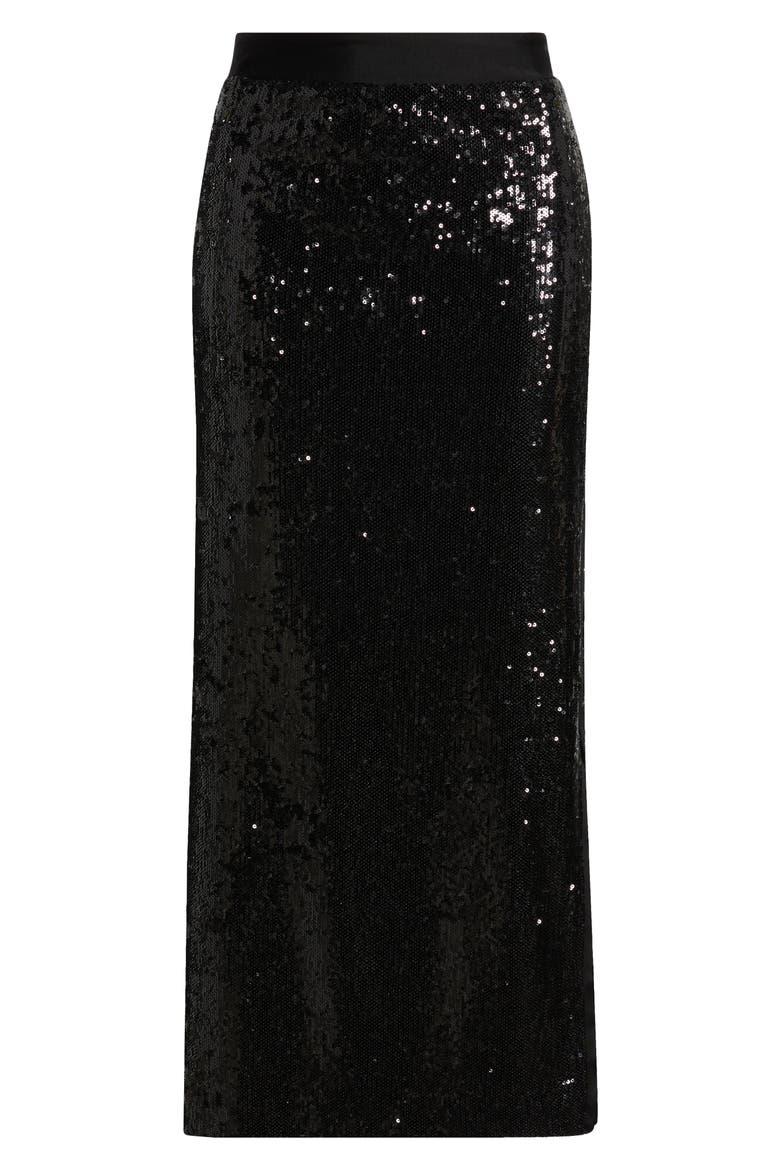 Ebibi Sequin Midi Skirt, Alternate, color, BLK