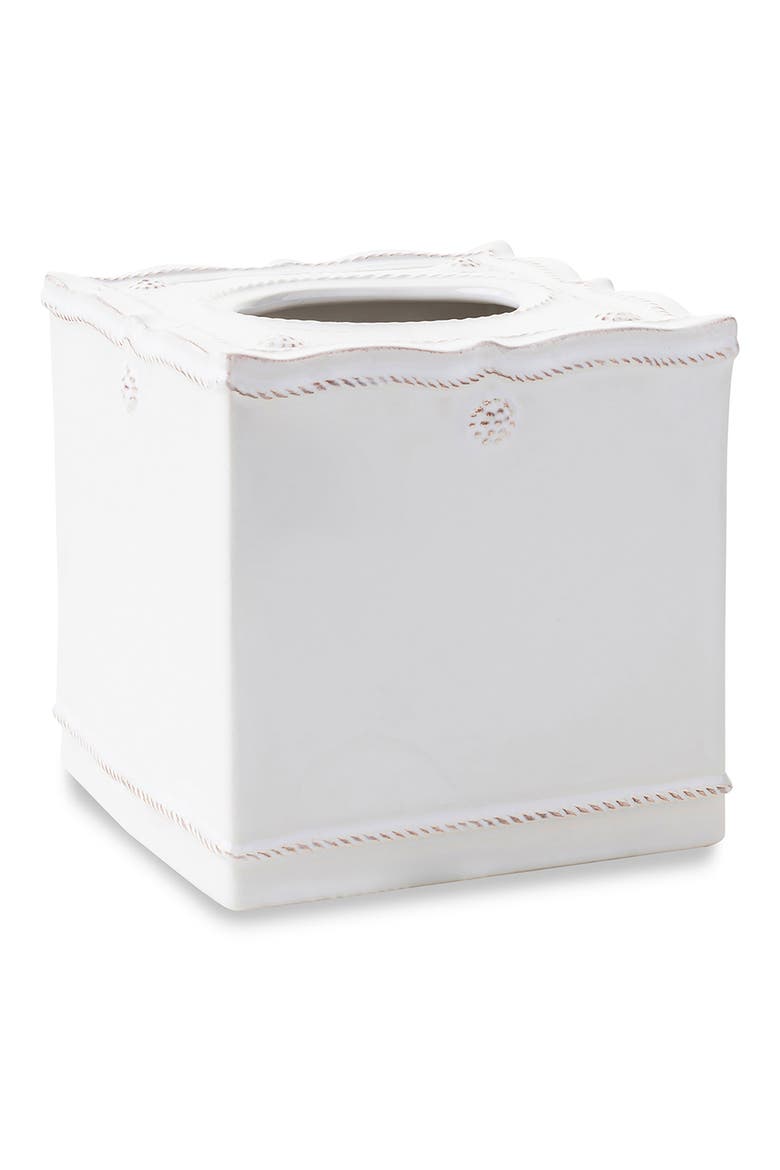 Berry & Thread Tissue Box Cover, Main, color, WHITEWASH