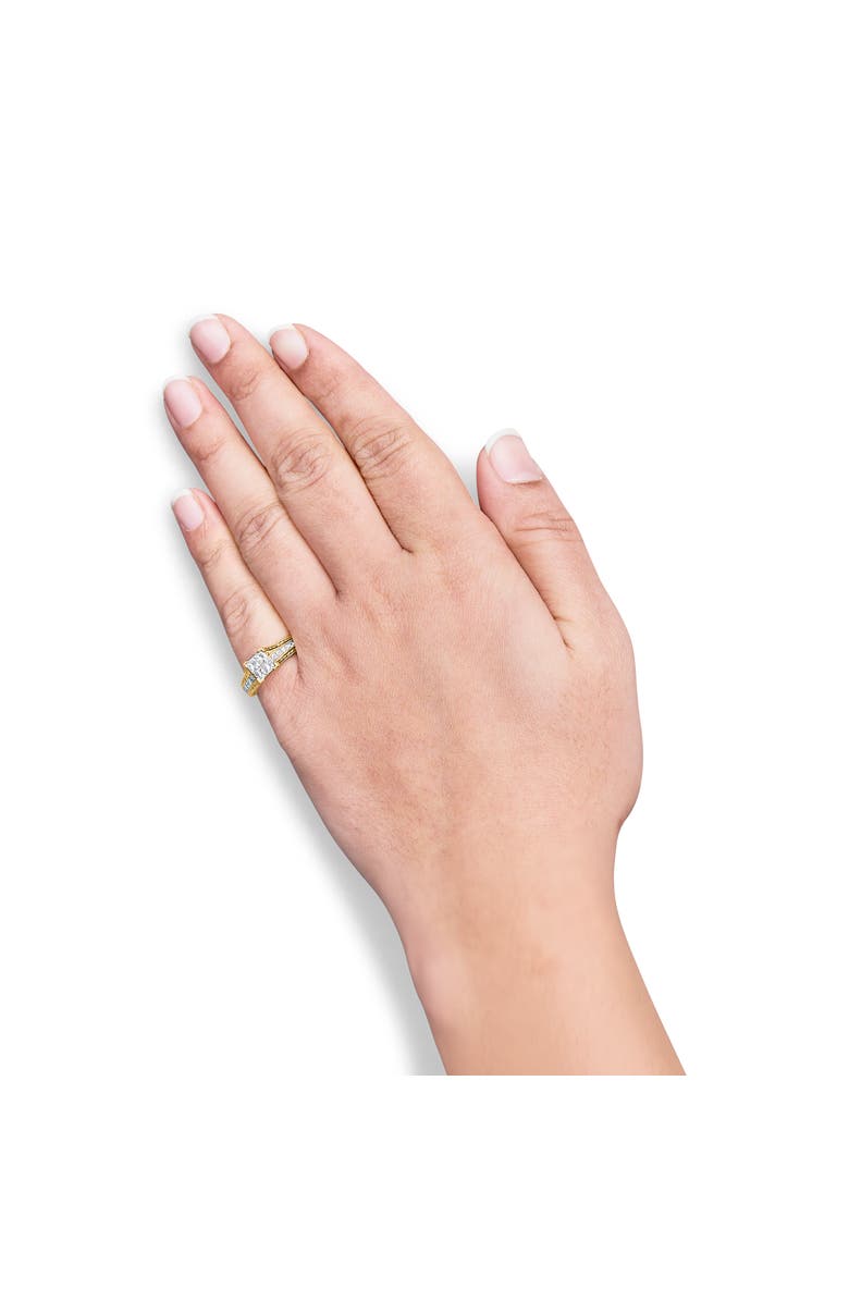 Haus of Brilliance 14K Yellow Gold 1.0 Cttw Princess Composite Diamond Engagement Ring, Alternate, color, Yellow