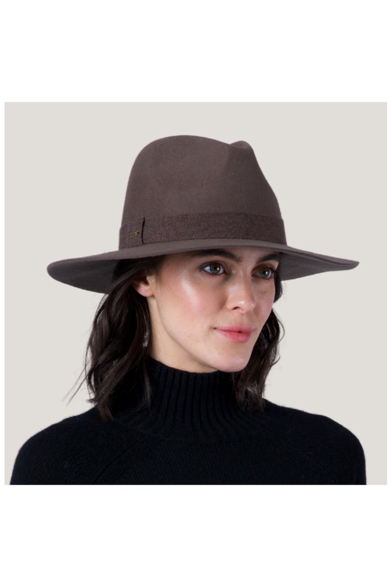 Georgina Wool & Cashmere Fedora, Alternate, color, CHOCOLATE