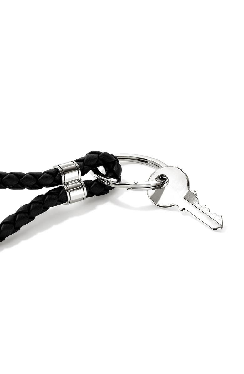 John Hardy JH Key Chain, Sterling Silver, Leather, Alternate, color, 
