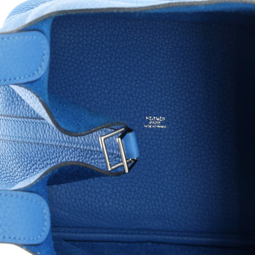 Pre-owned Hermes Hermes Picotin Lock Bag Clemence Mm In Blue