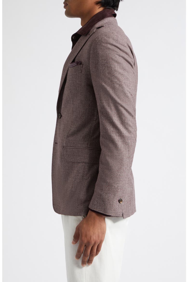 Slim Fit Burgundy Microhoundstooth Wool Blend Sport Coat, Alternate, color, 18 BURGUNDY