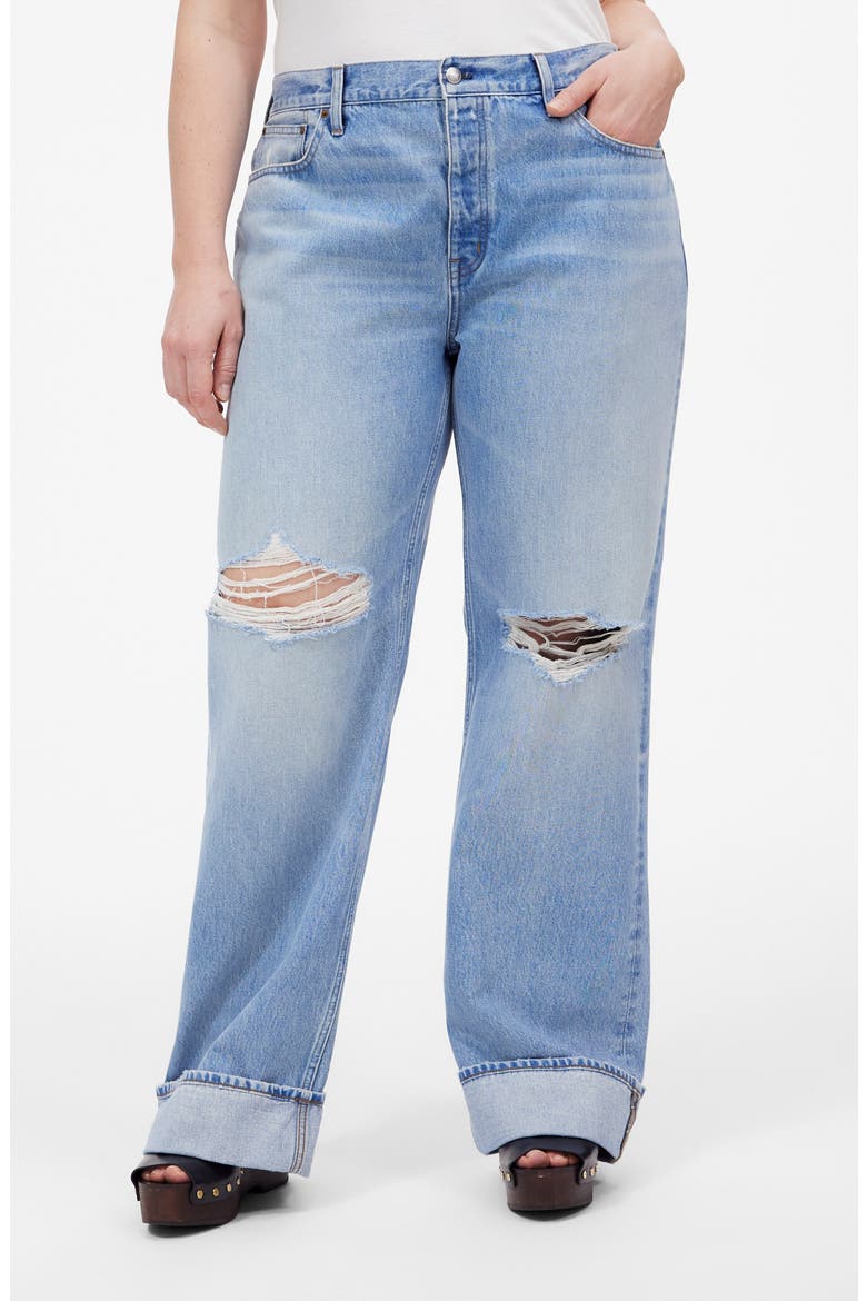 Low-Slung Ripped Baggy Jeans, Alternate, color, HALLSTEAD WASH