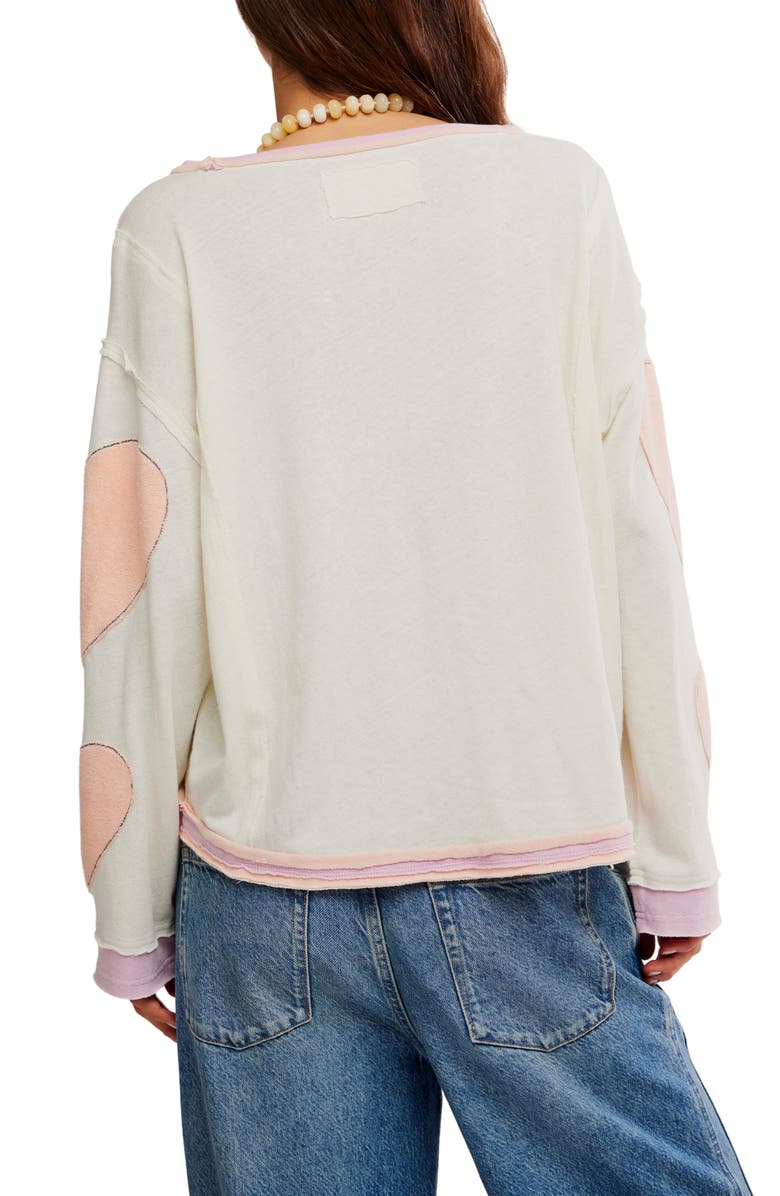 Free People You're a Star Cotton Knit Top, Alternate, color, Mint Heart Combo