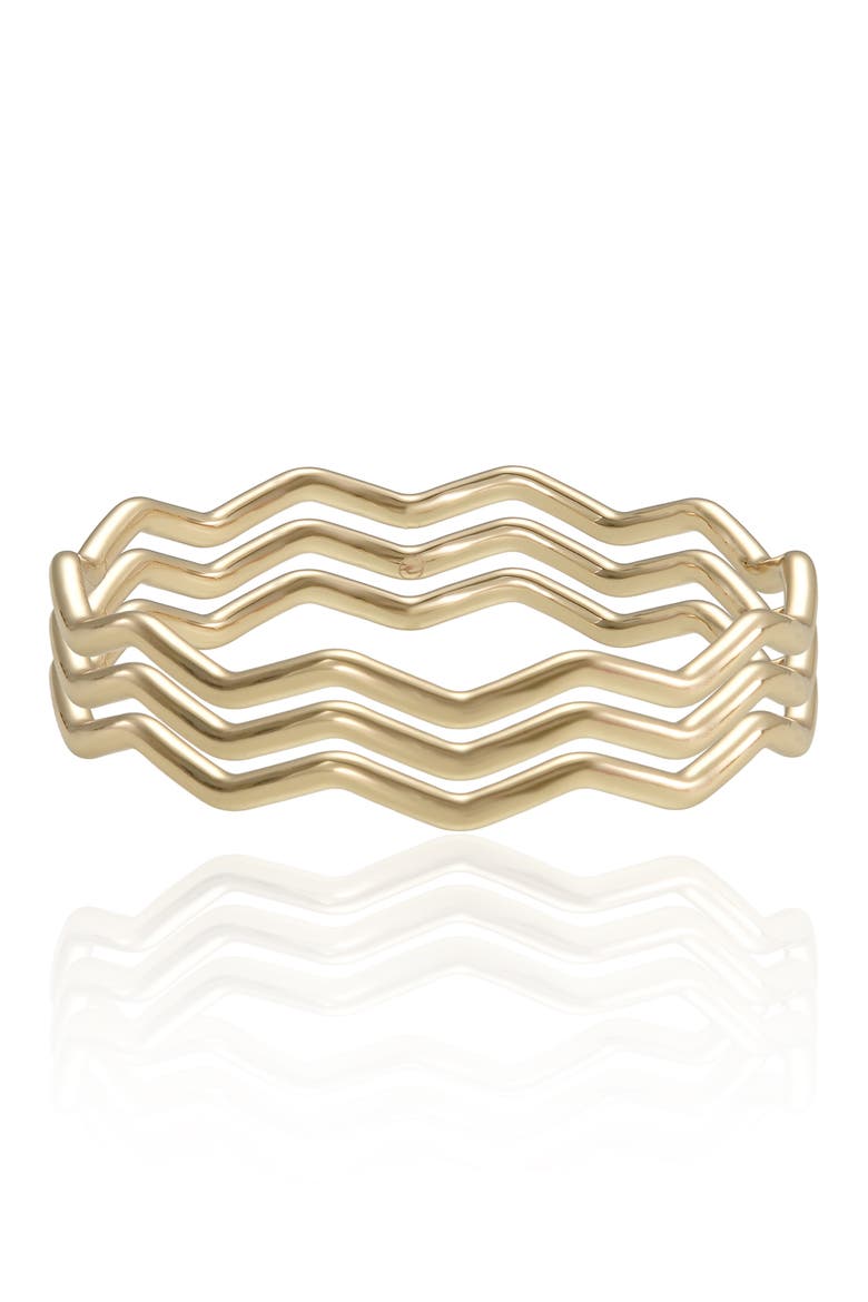 Zig Zag Bangle Set, Main, color, GOLD