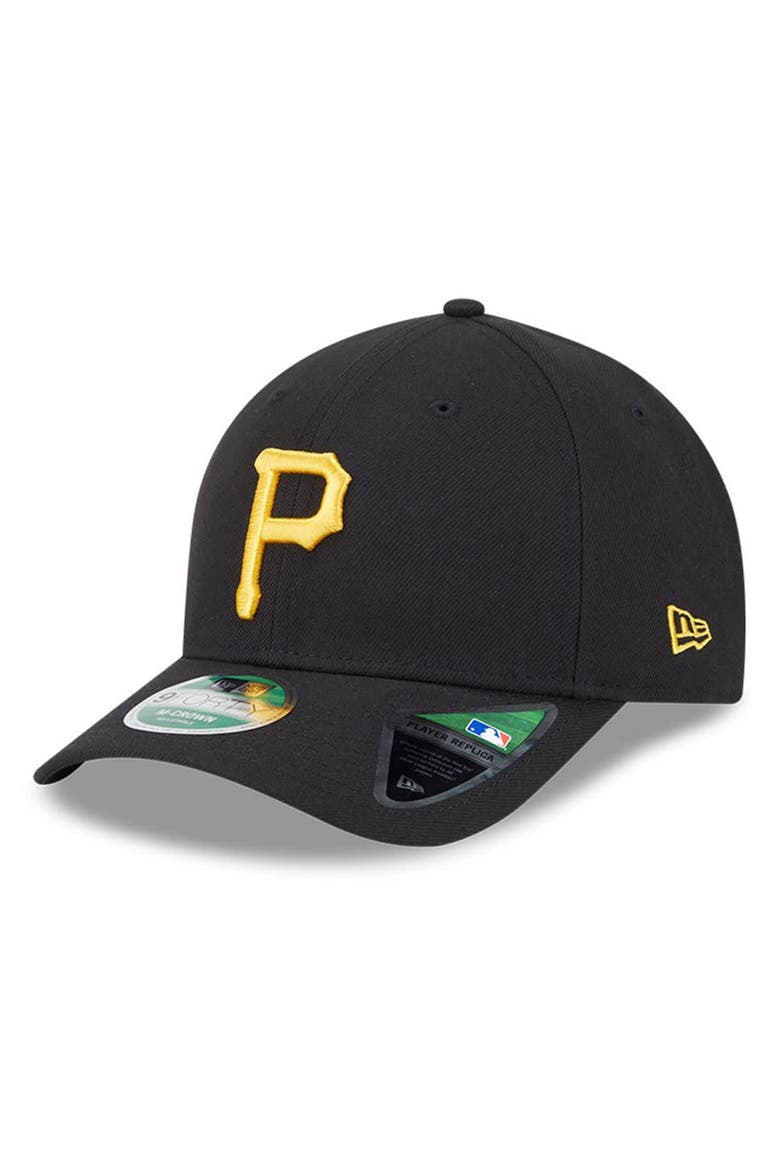 Men's New Era  Black Pittsburgh Pirates Player Replica 9FORTY Adjustable Hat, Main, color, Black