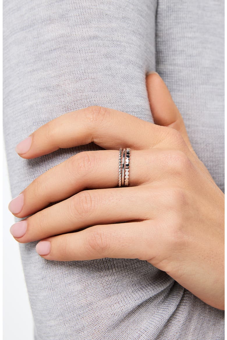 Adrianna Set of 3 Band Rings, Alternate, color, SILVER