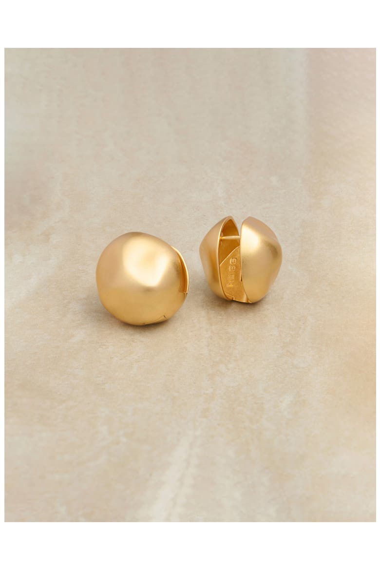 Tiara Tumbled Metal Front/Back Earrings, Alternate, color, GOLD TONE