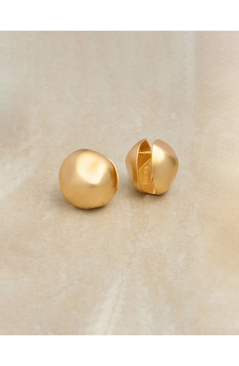 Reiss Tiara Tumbled Metal Front/Back Earrings, Alternate, color, Gold Tone