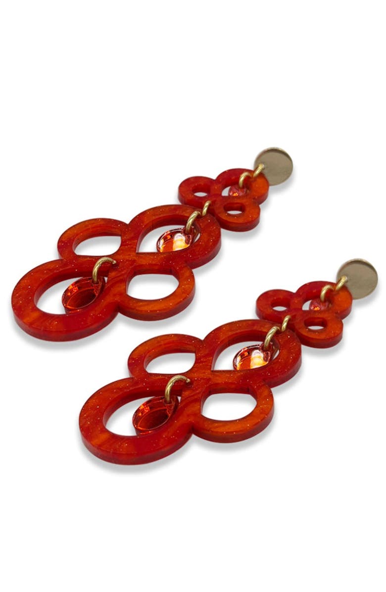 Toolally Batik Earrings - Sienna Red & Orange Mirror, Alternate, color, Red And Orange