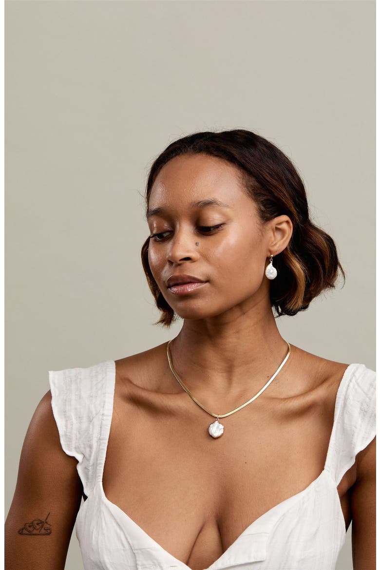 Gracie Freshwater Pearl Drop Earrings, Alternate, color, GOLD