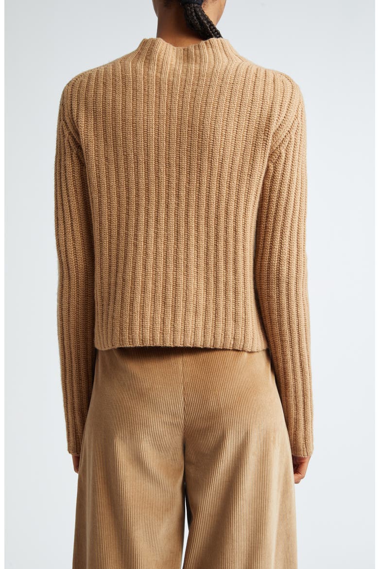 Aloa Wool & Cashmere Funnel Neck Sweater, Alternate, color, CAMEL