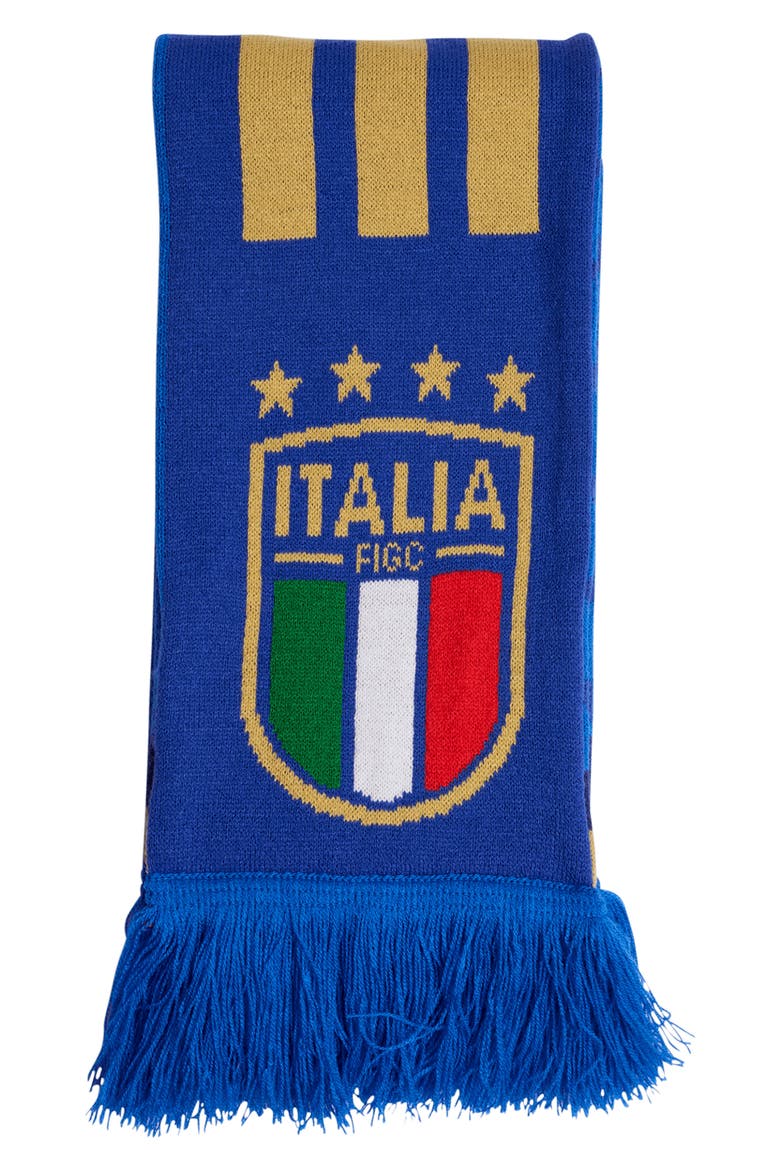 FIGC Italy Scarf, Main, color, BOLD BLUE/ HAZY BEIGE
