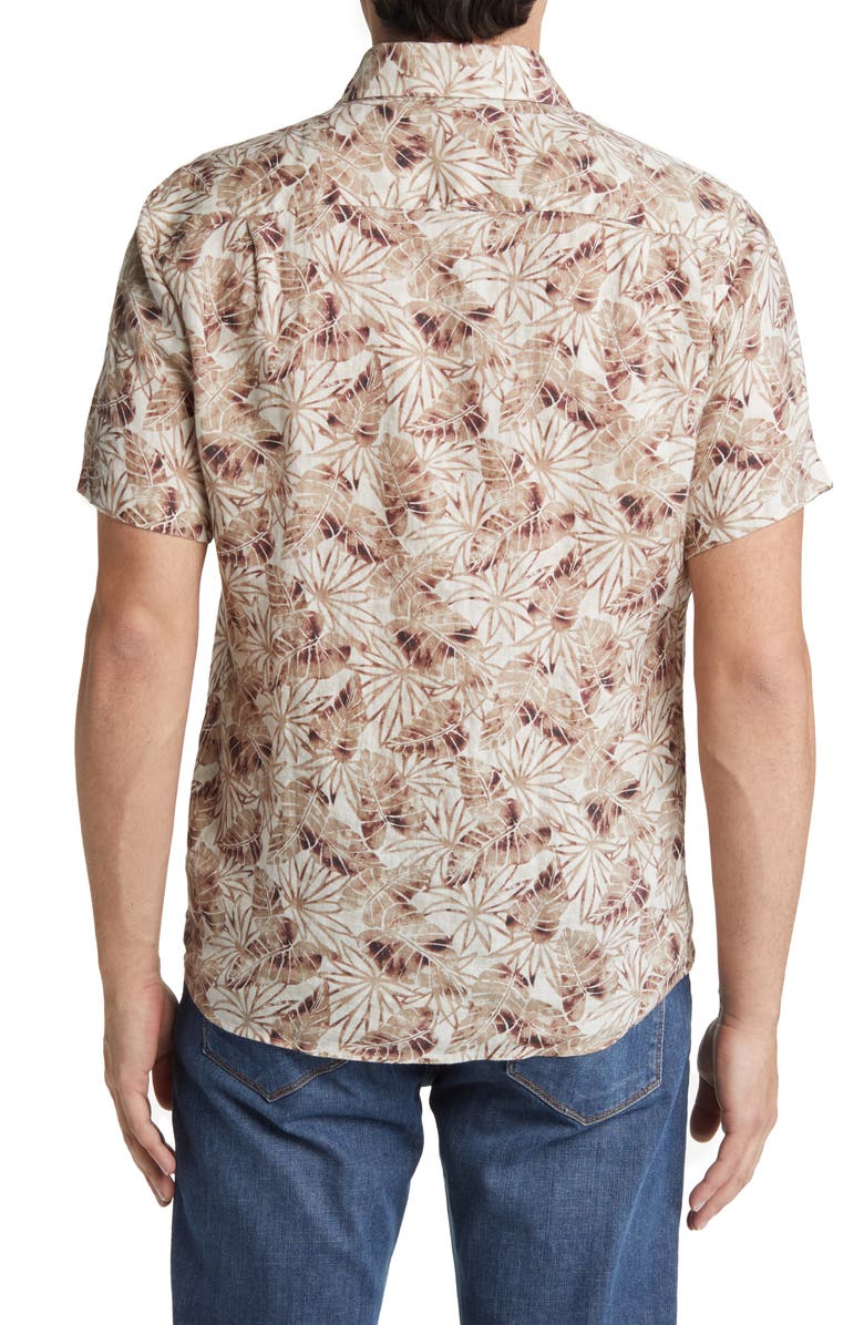 Peter Millar Crown Crafted Comers Beach Short Sleeve Linen Sport Shirt, Alternate, color, 