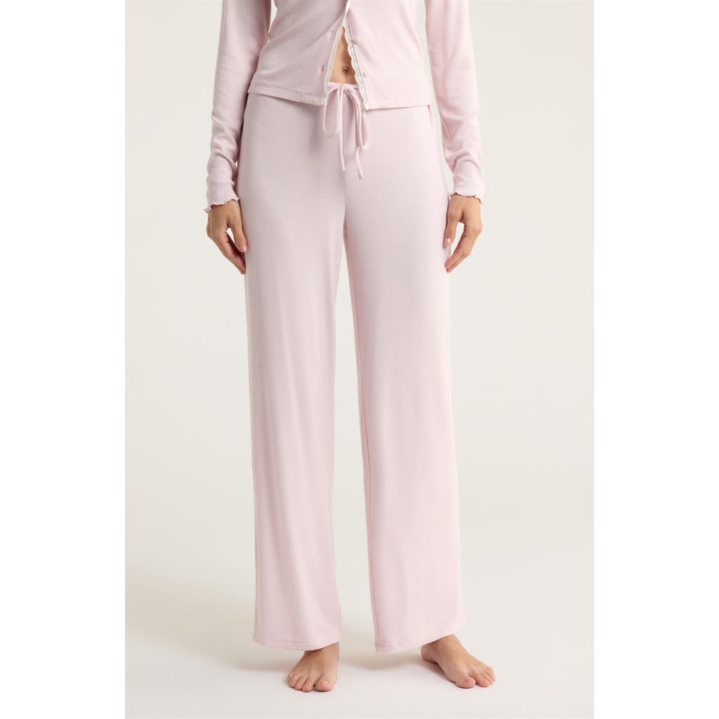 Open Edit Daydream Rib Loung Pants In Pink