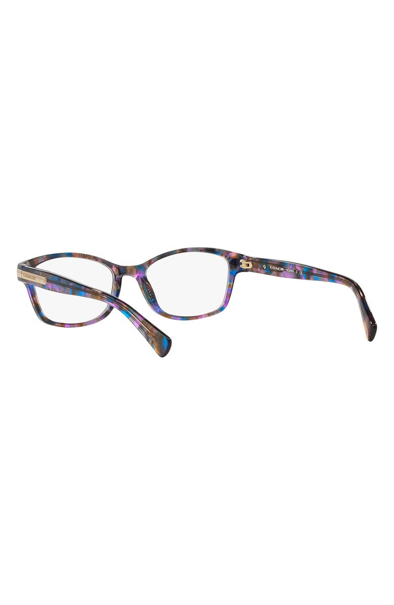 COACH 49mm Small Rectangular Optical Glasses, Alternate, color, Multi Purple