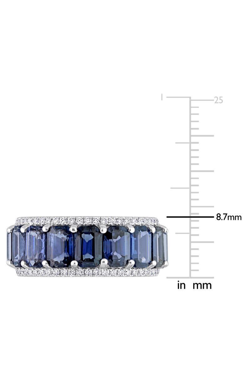 Gemstone & Diamond Eternity Ring 14k, Alternate, color, Blue Sapphire/White Gold